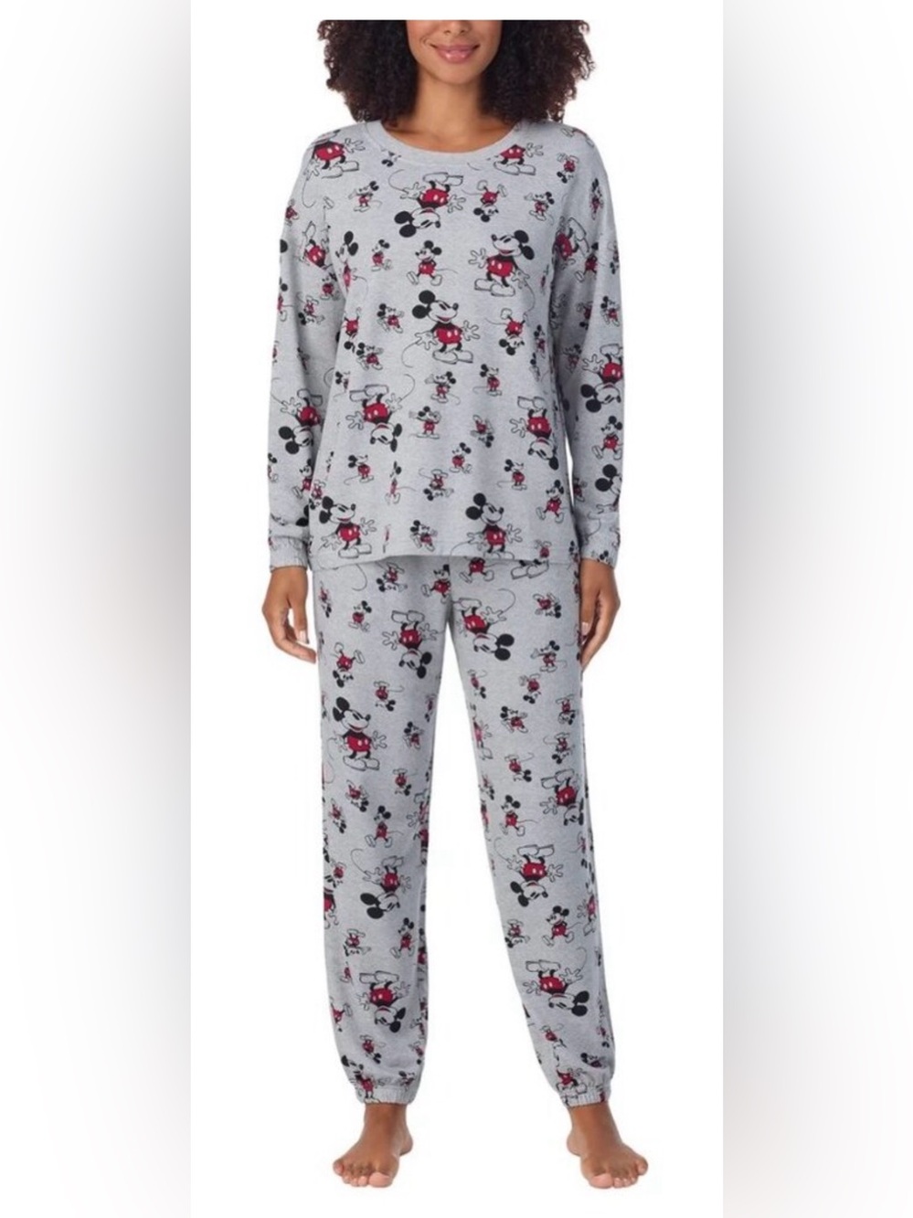 Disney Gray and Red Mickey Mouse Pajama Set
